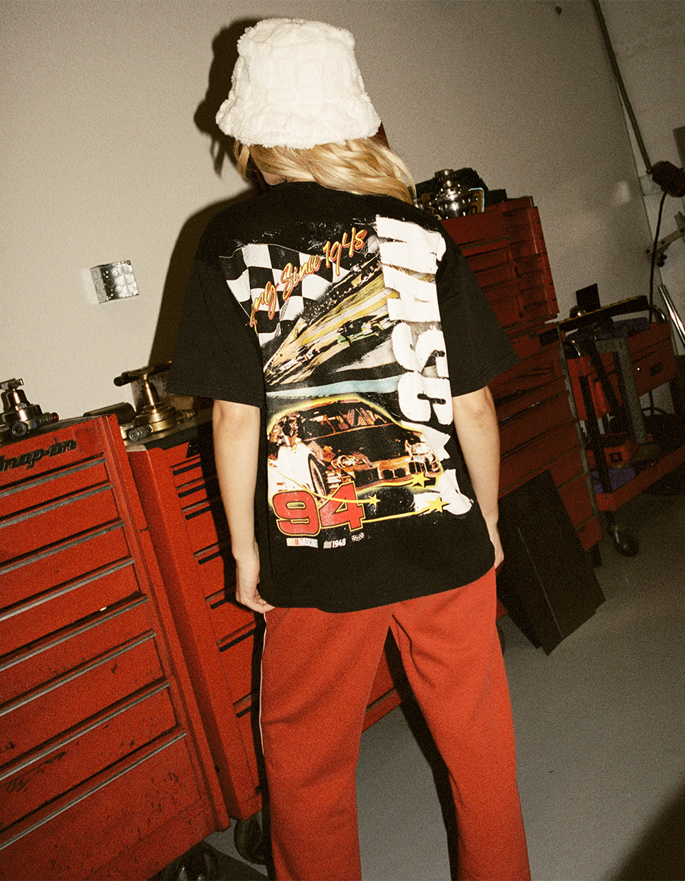 TILLYS x NASCAR Track Mens Boxy Tee - BLACK