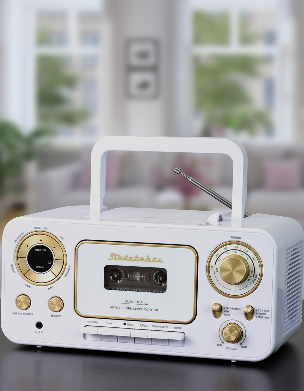 STUDEBAKER Portable Stereo CD Player with AM/FM Radio and Cassette