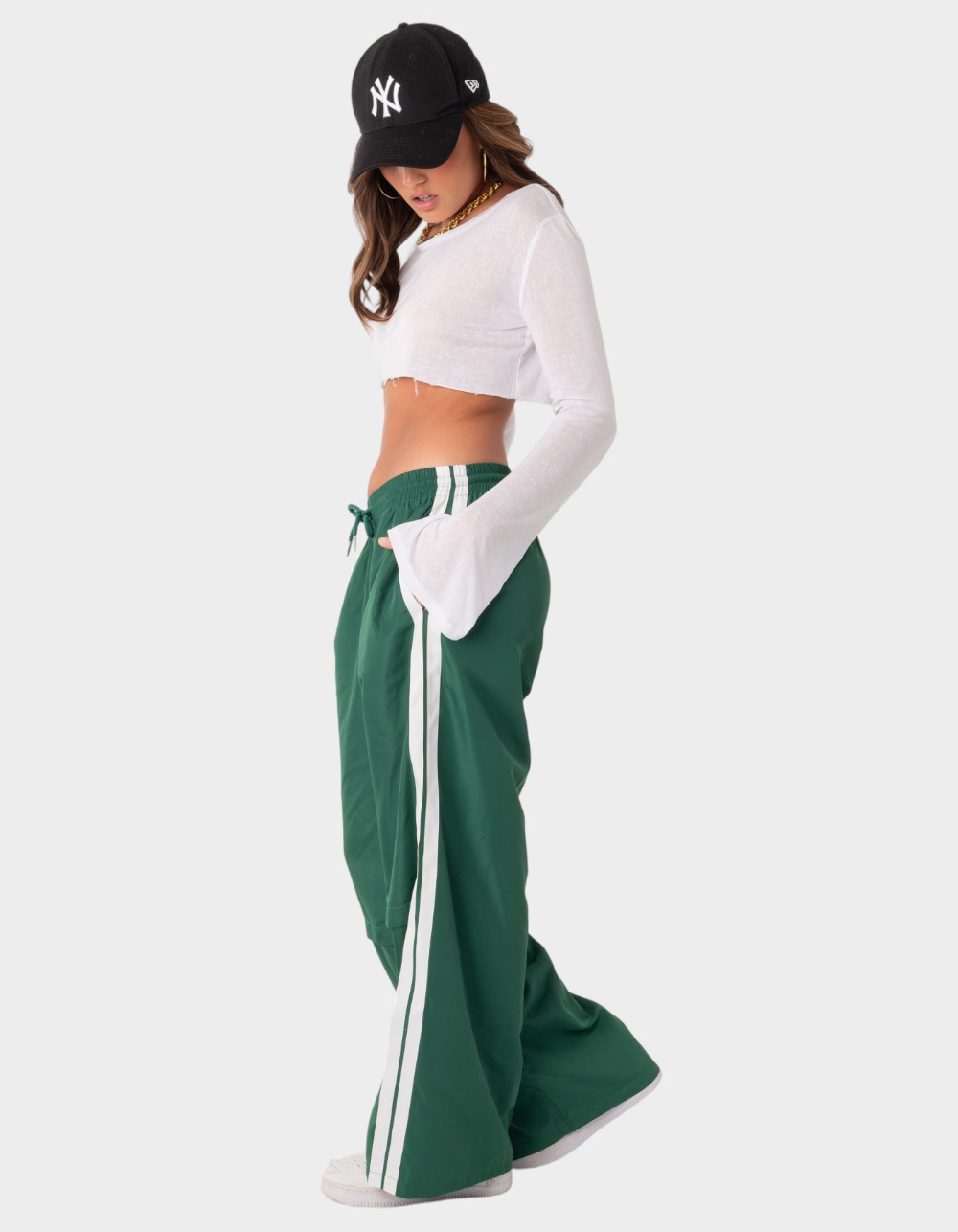 EDIKTED Fauna Nylon Womens Track Pants GREEN Tillys