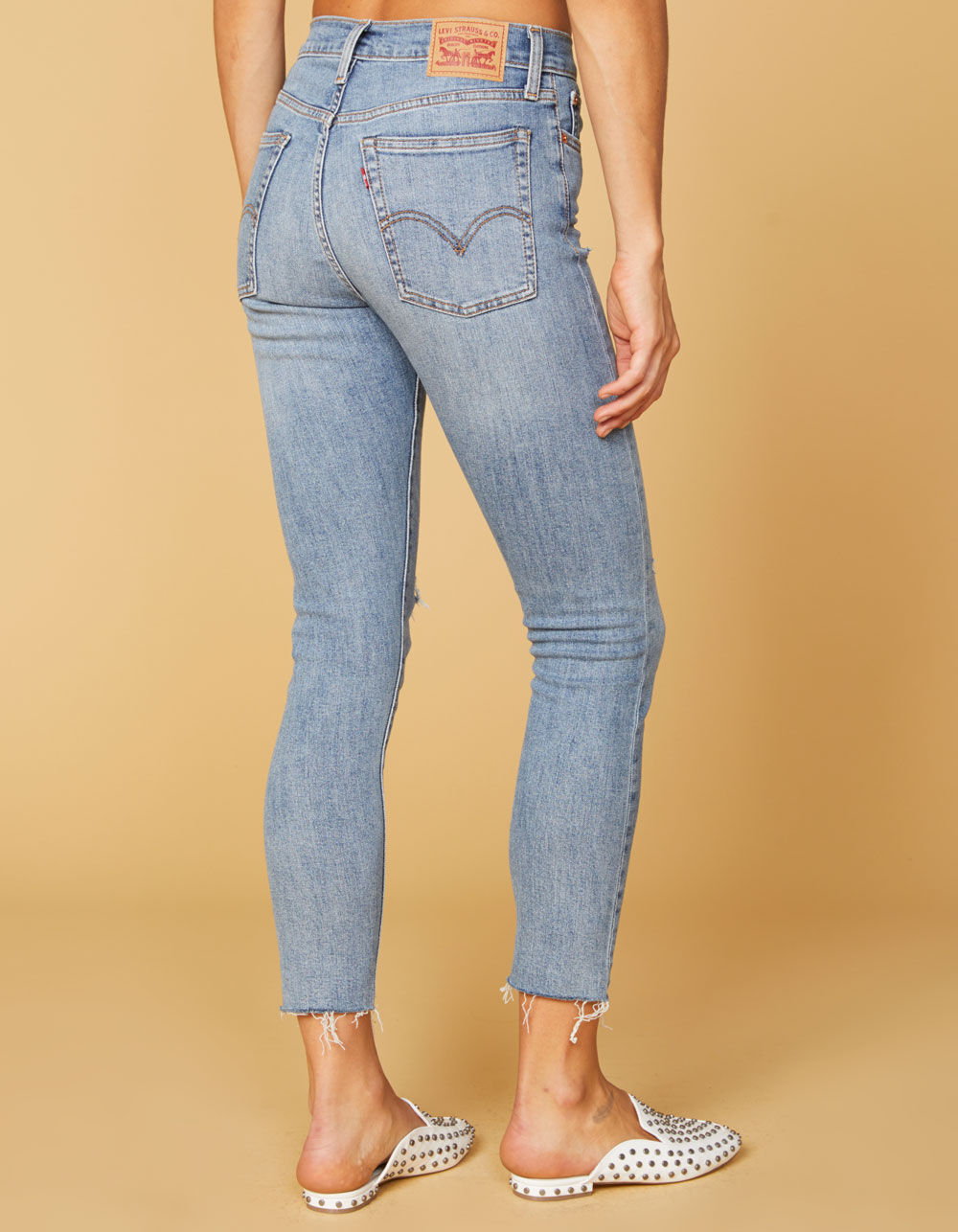 LEVI'S Wedgie High Rise Blue Spice Womens Skinny Ripped Jeans - BLUE SPICE  | Tillys