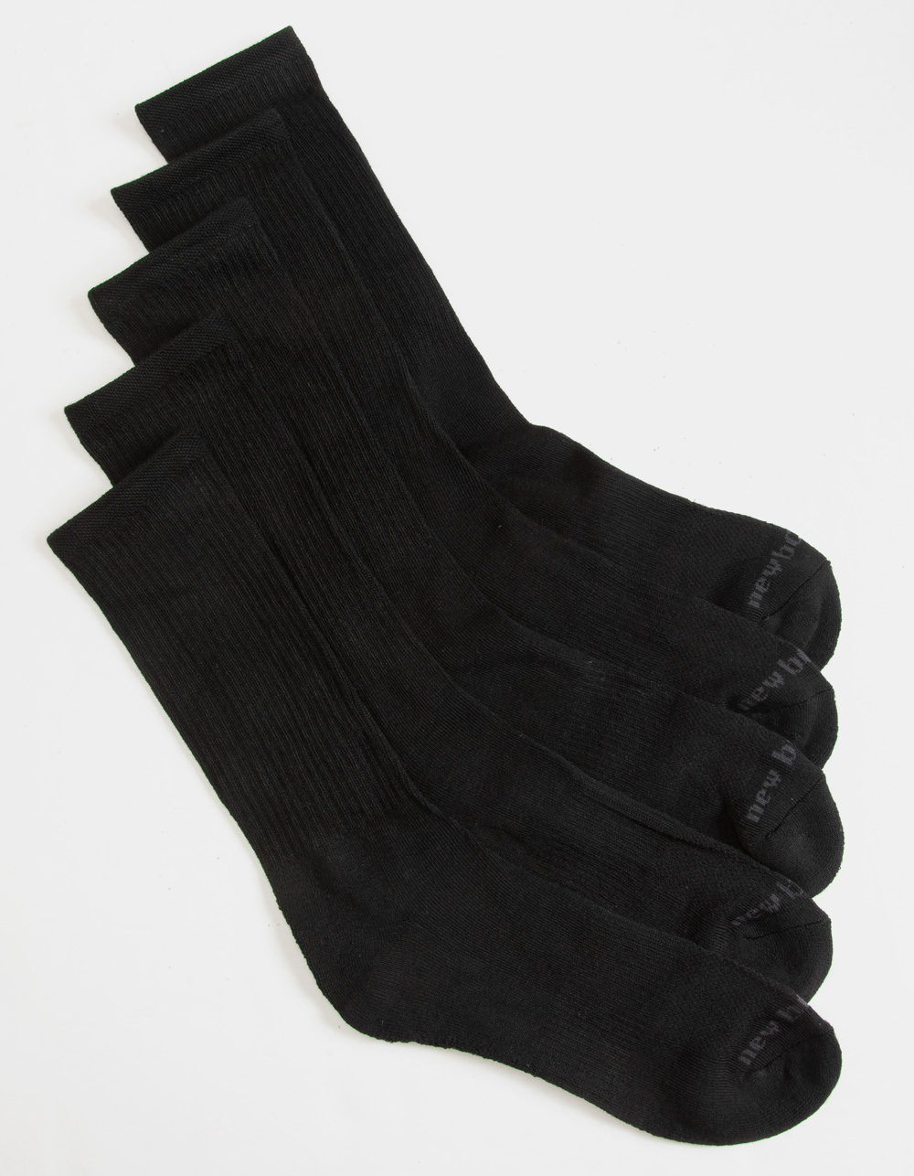 NEW BALANCE Athletic 5 Pack Mens Crew Socks BLACK Tillys