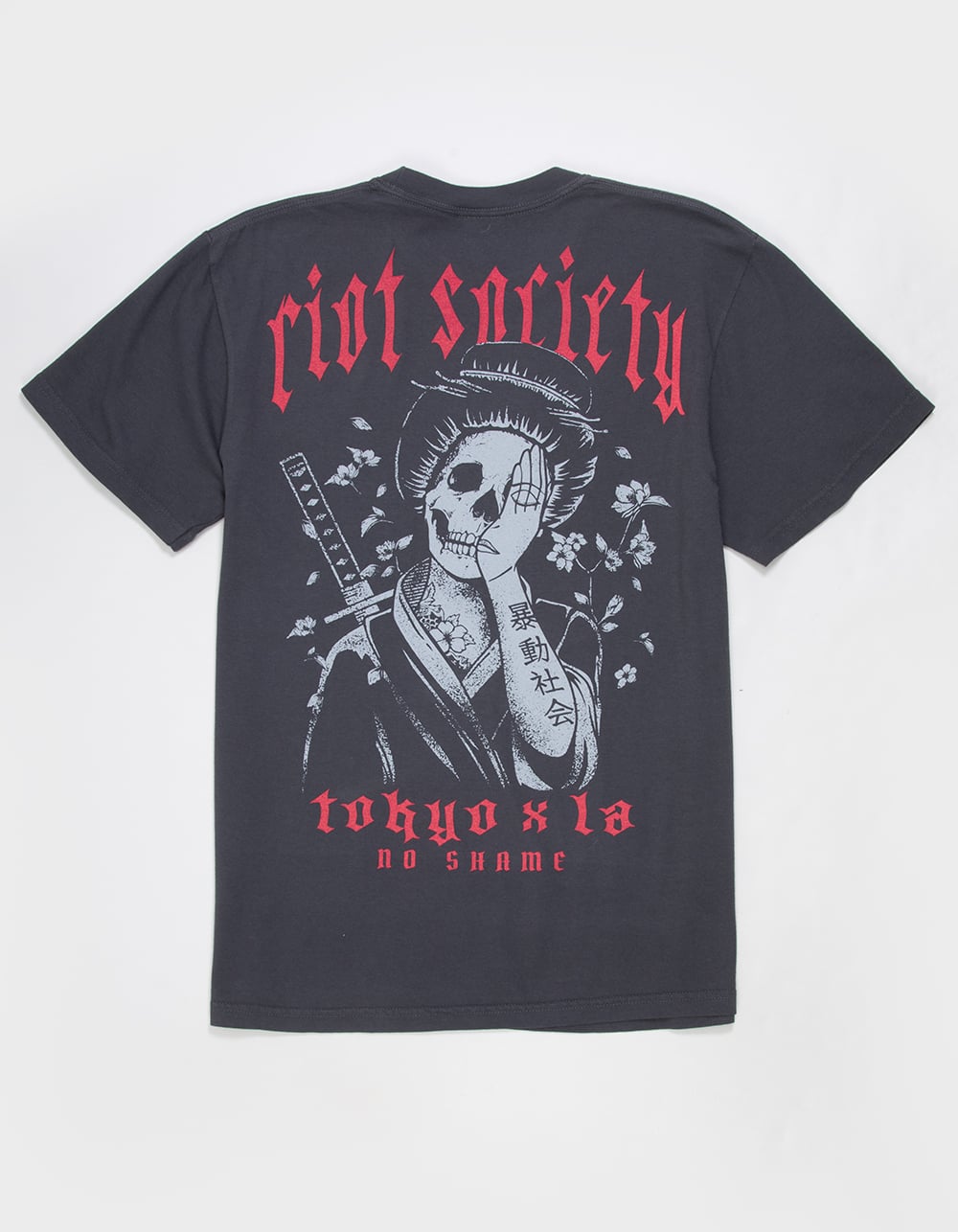 RIOT SOCIETY Geisha Mens Heavyweight Tee - CHARCOAL