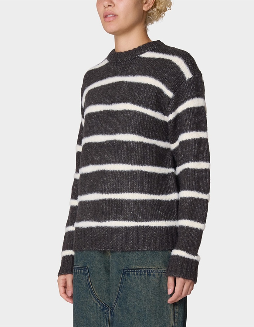 OBEY Casey Stripe Womens Sweater - CHARCOAL