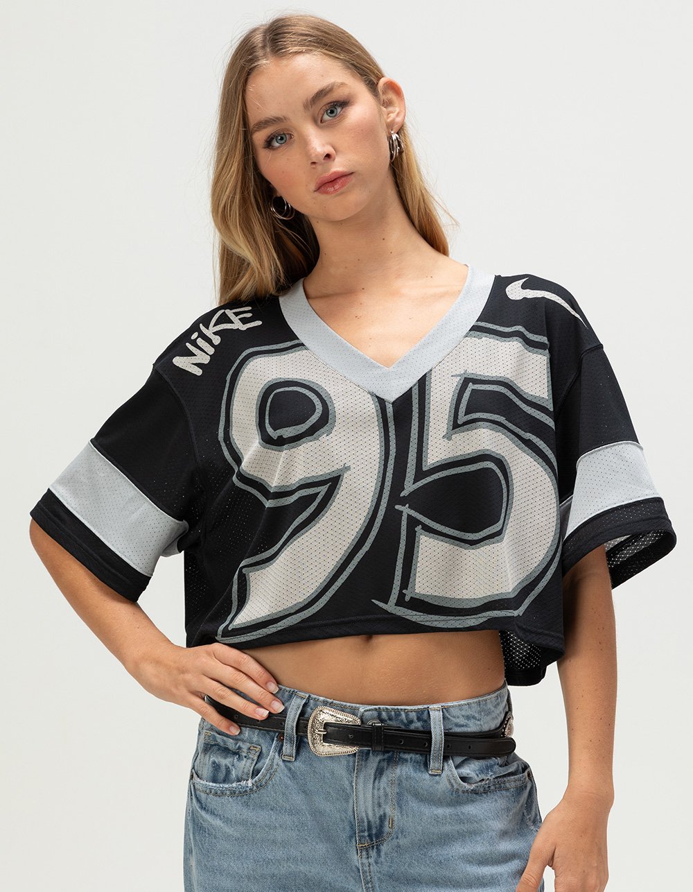 NIKE Sportswear Womens Crop Jersey - BLACK