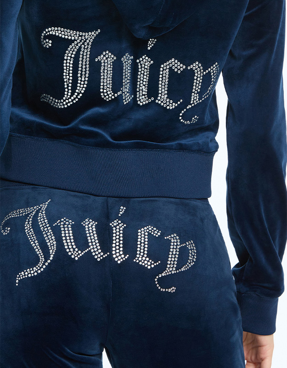 JUICY COUTURE OG Bling Womens Zip-Up Hoodie - NAVY
