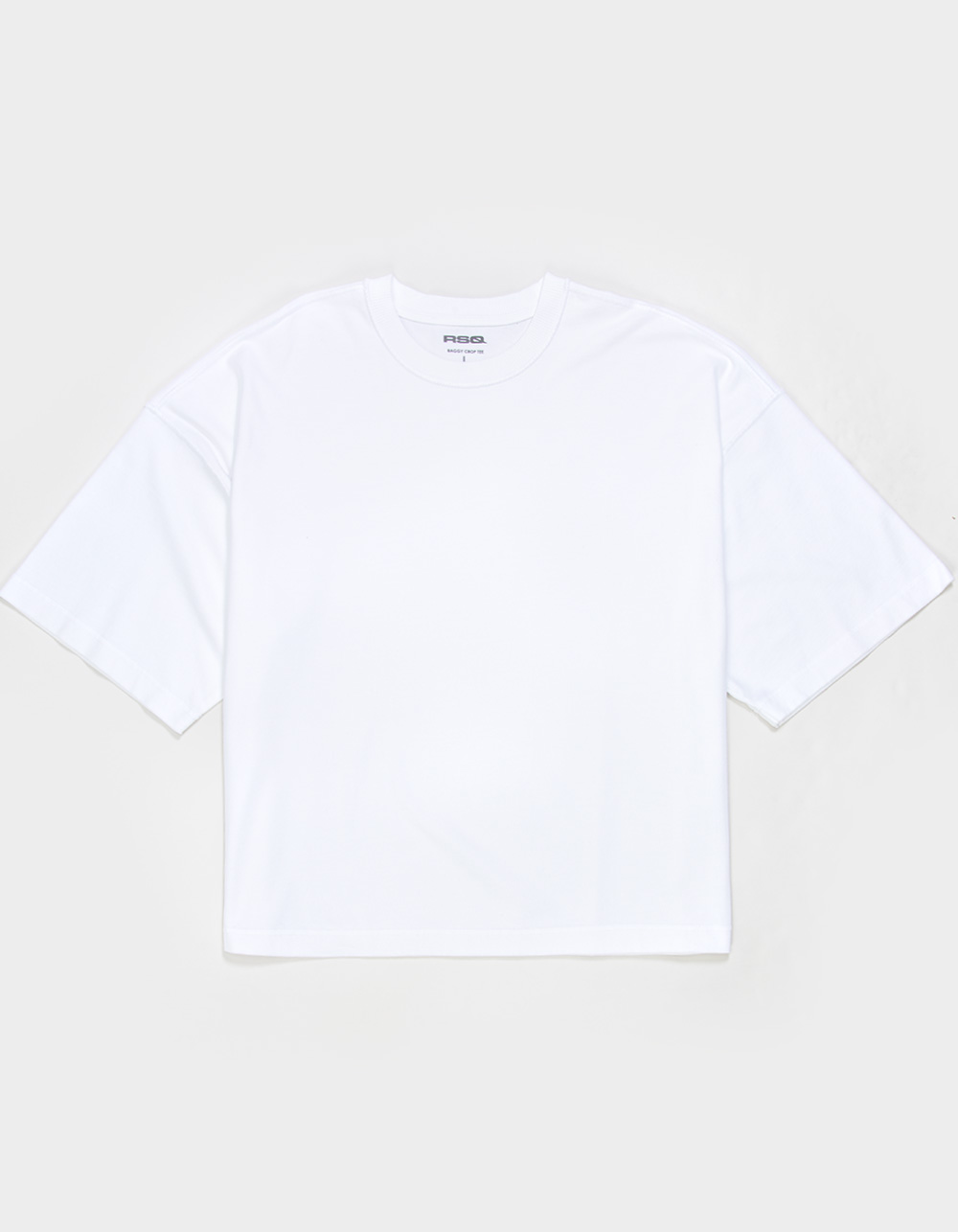 RSQ Mens Baggy Crop Tee - WHITE