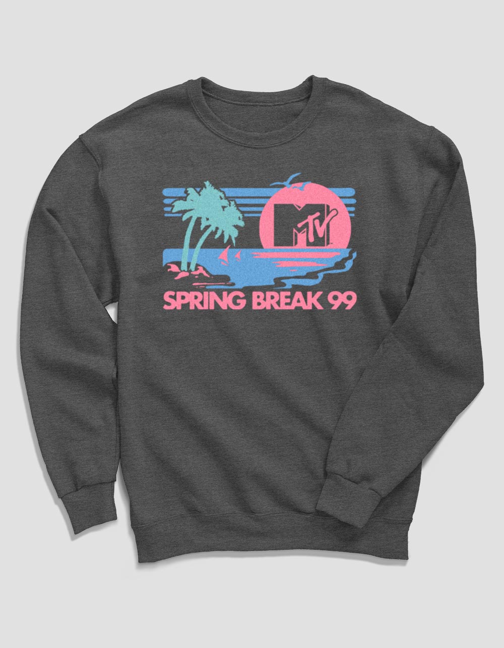 MTV Pastel Beach Unisex Crewneck Sweatshirt - CHARCOAL