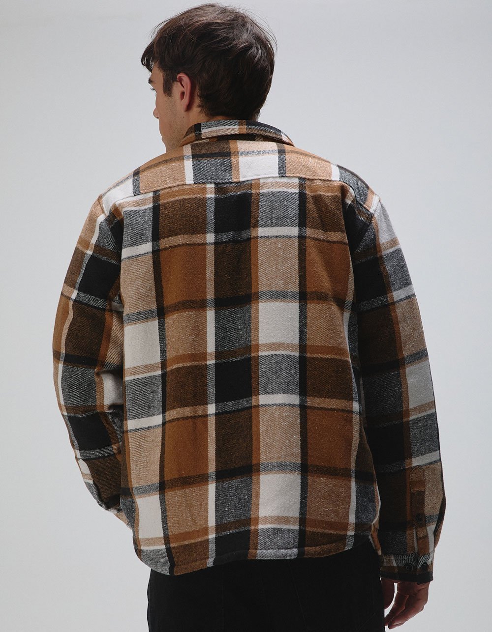 RSQ Mens Plaid Sherpa Jacket - TAN