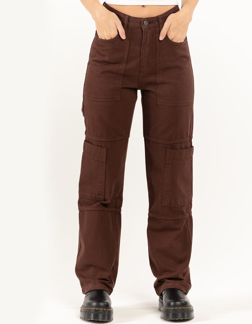 THE RAGGED PRIEST Combat Womens Jeans BROWN Tillys