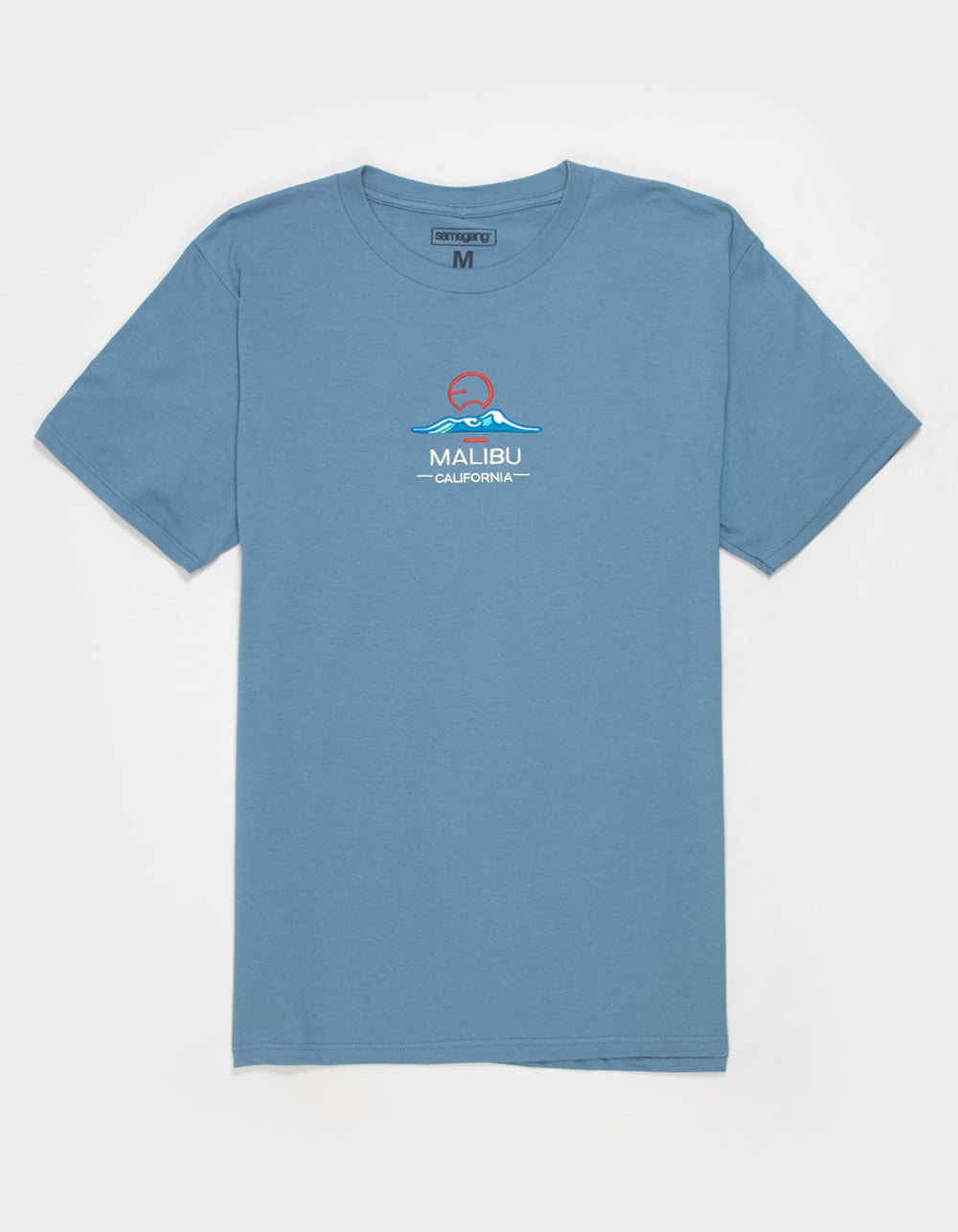 SAME GANG Malibu Embroidered Mens Tee - SLATE