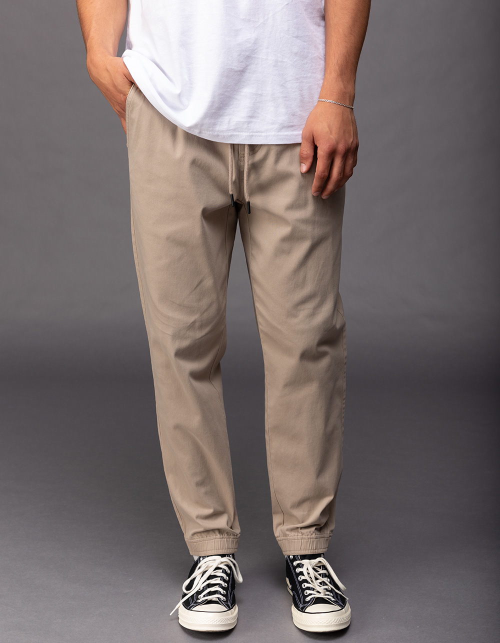 RSQ Mens Twill Jogger Pants DK KHAKI Tillys