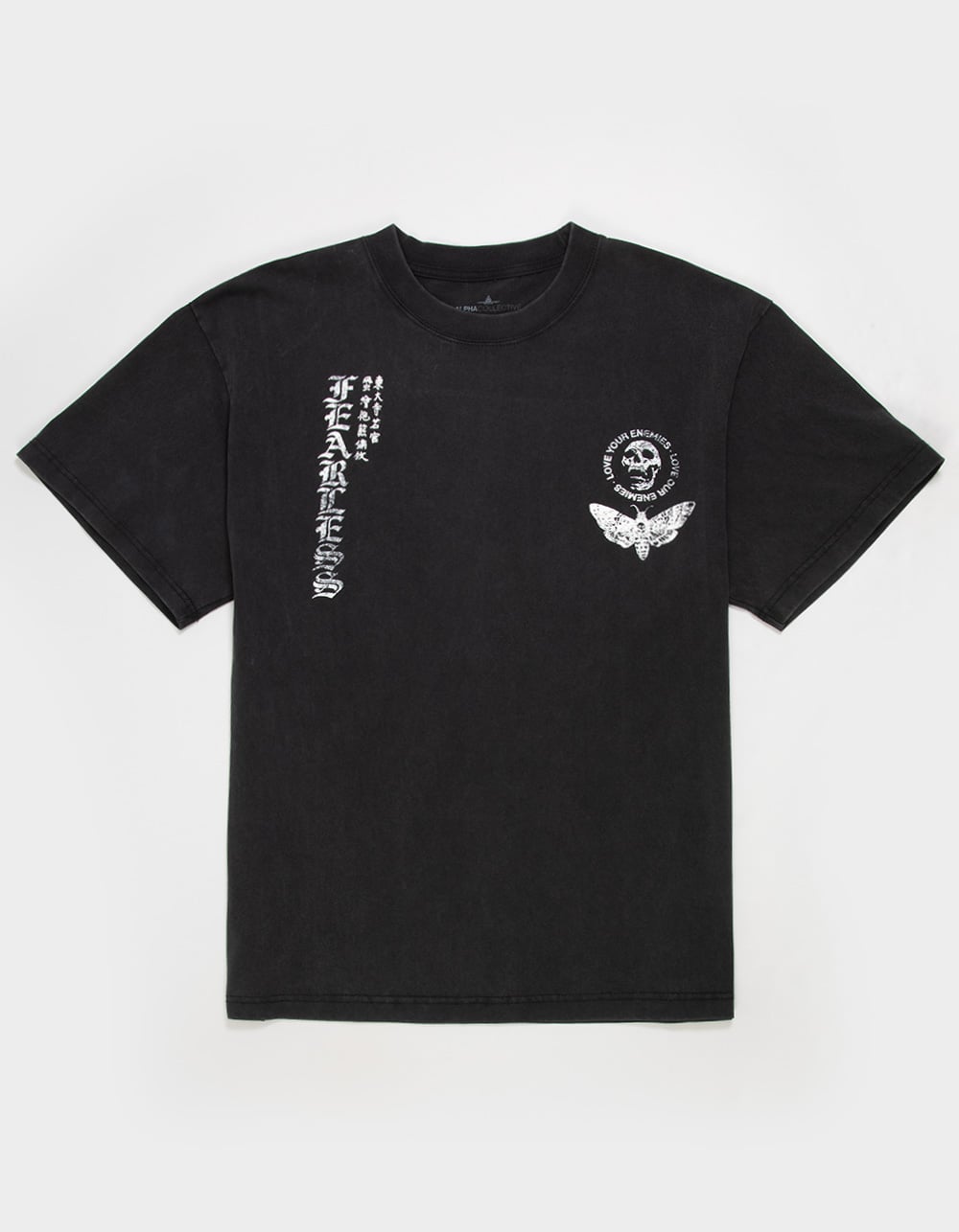 ALPHA COLLECTIVE Fearless Mens Boxy Tee - WASHED BLACK