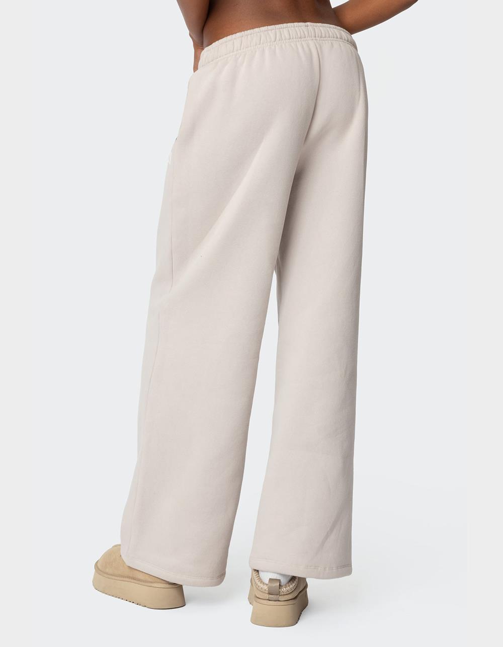 EDIKTED Brooklyn NY Sweatpants - BEIGE