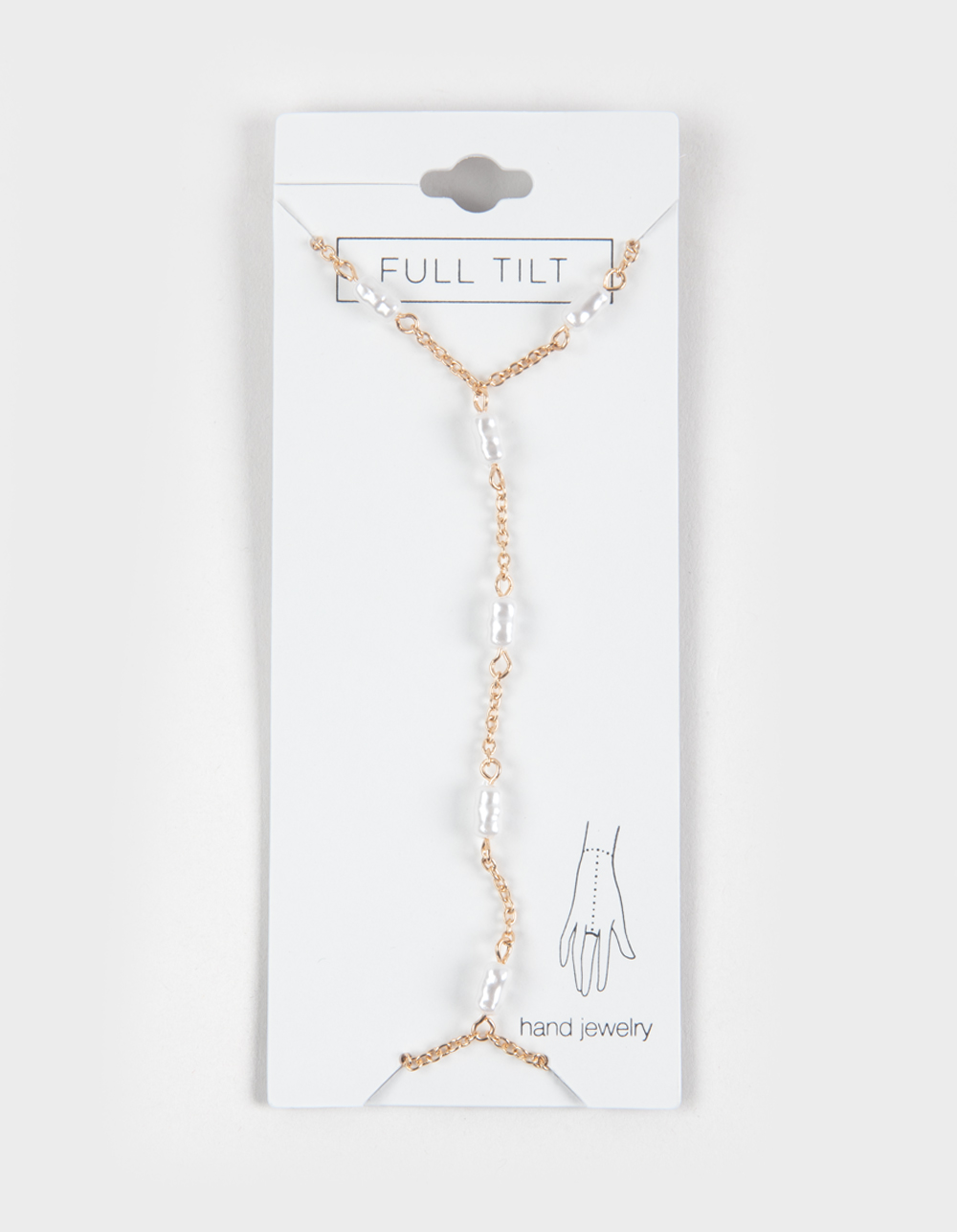 FULL TILT Faux Pearl Hand Chain - GOLD