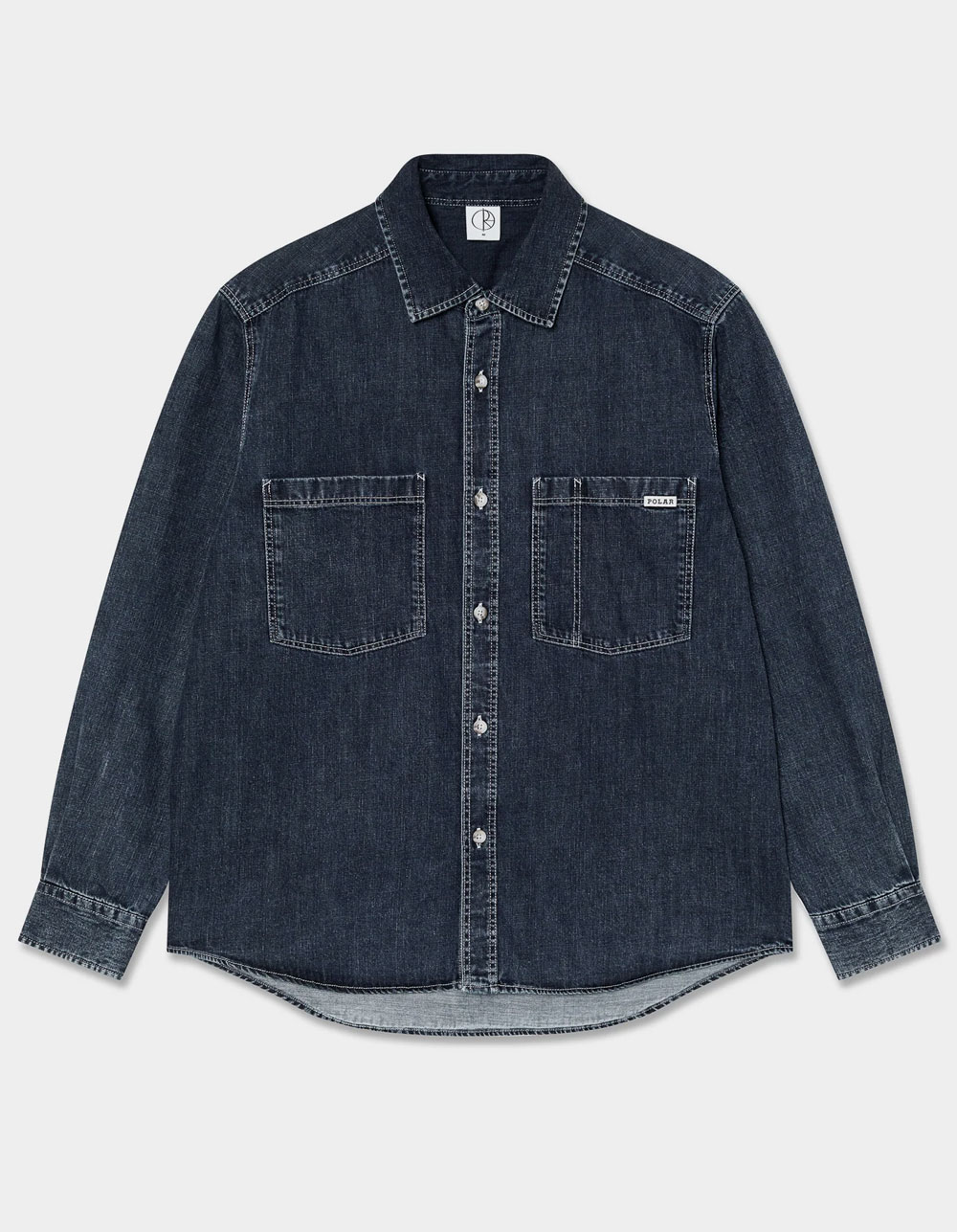 POLAR SKATE CO. Mike Mens Long Sleeve Button Up Shirt - DENIM