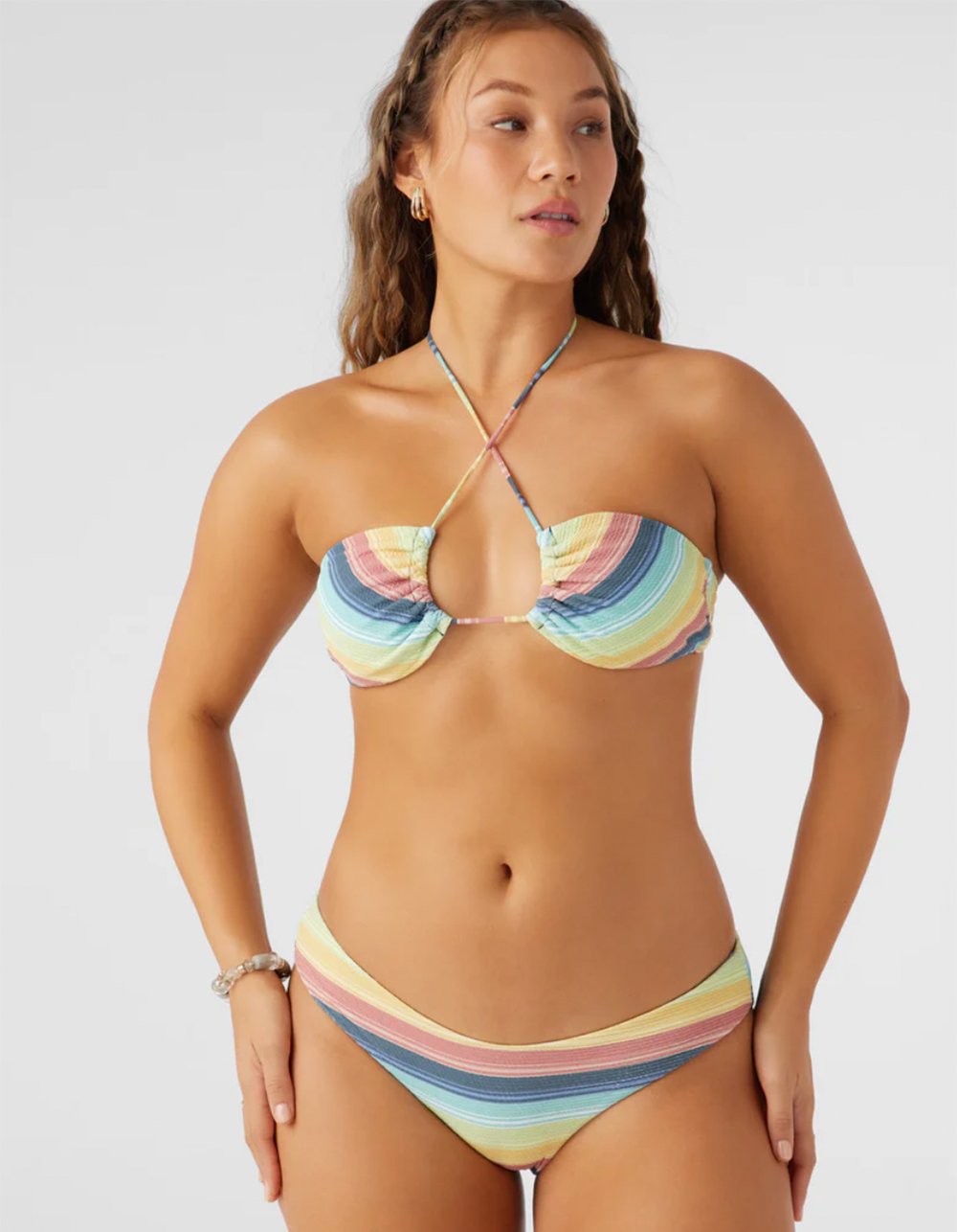 O'NEILL Beachbound Stripe Matira Hipster Cheeky Bikini Bottoms