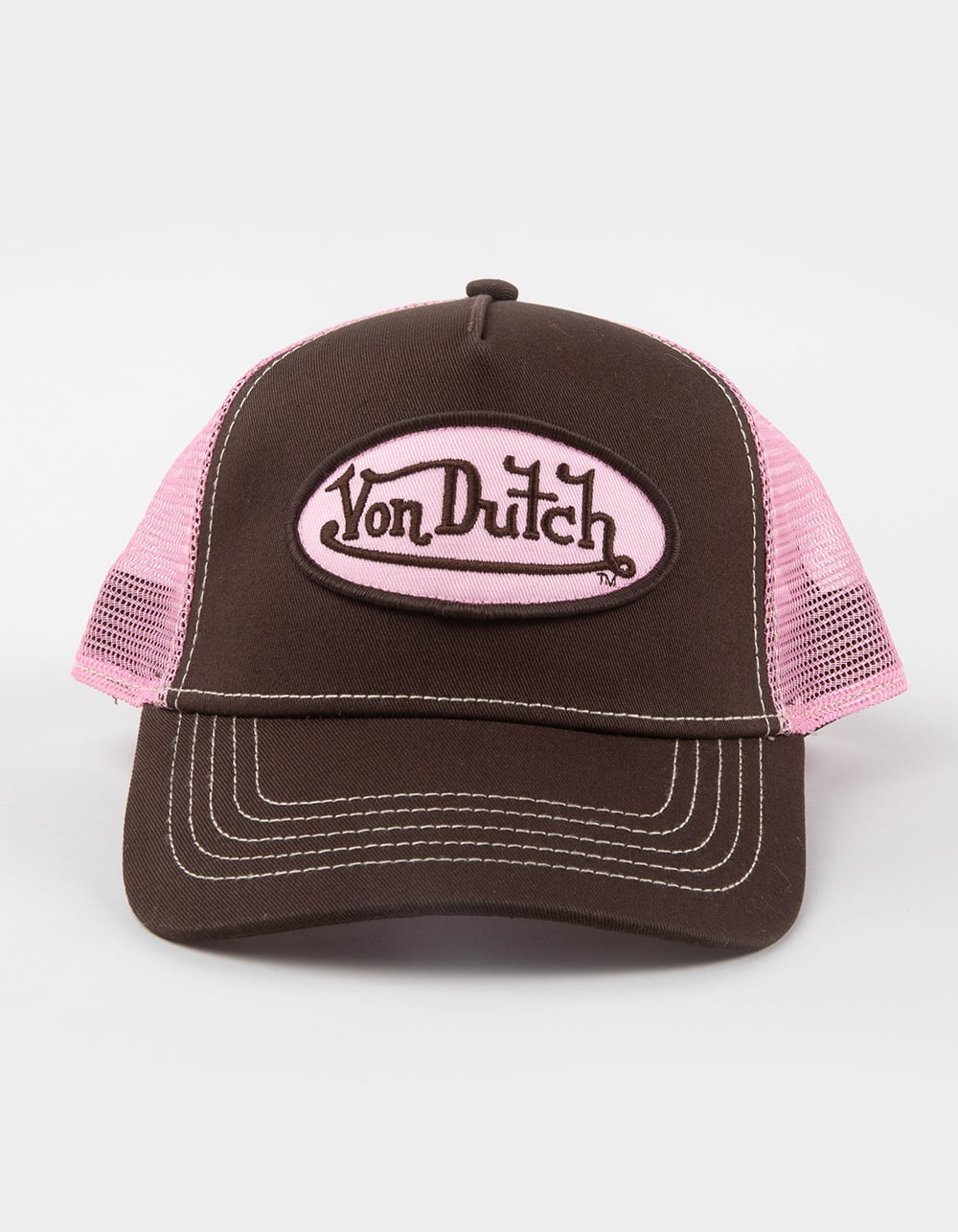 Von Dutch Staple Brown & Pink Trucker Hat at CoolSprings Galleria