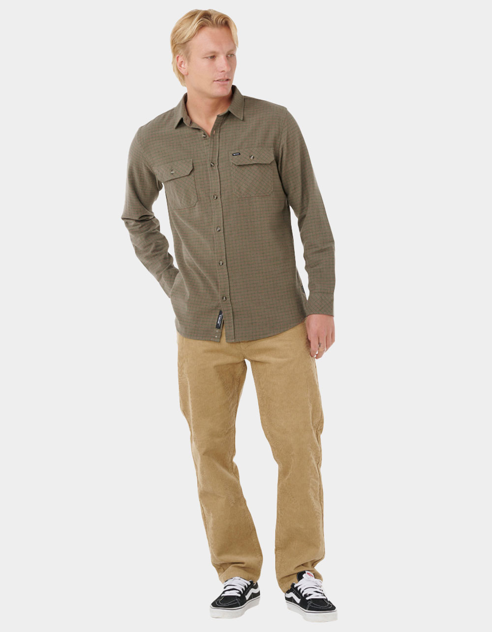 RIP CURL Surf Checked Mens Flannel - OLIVE