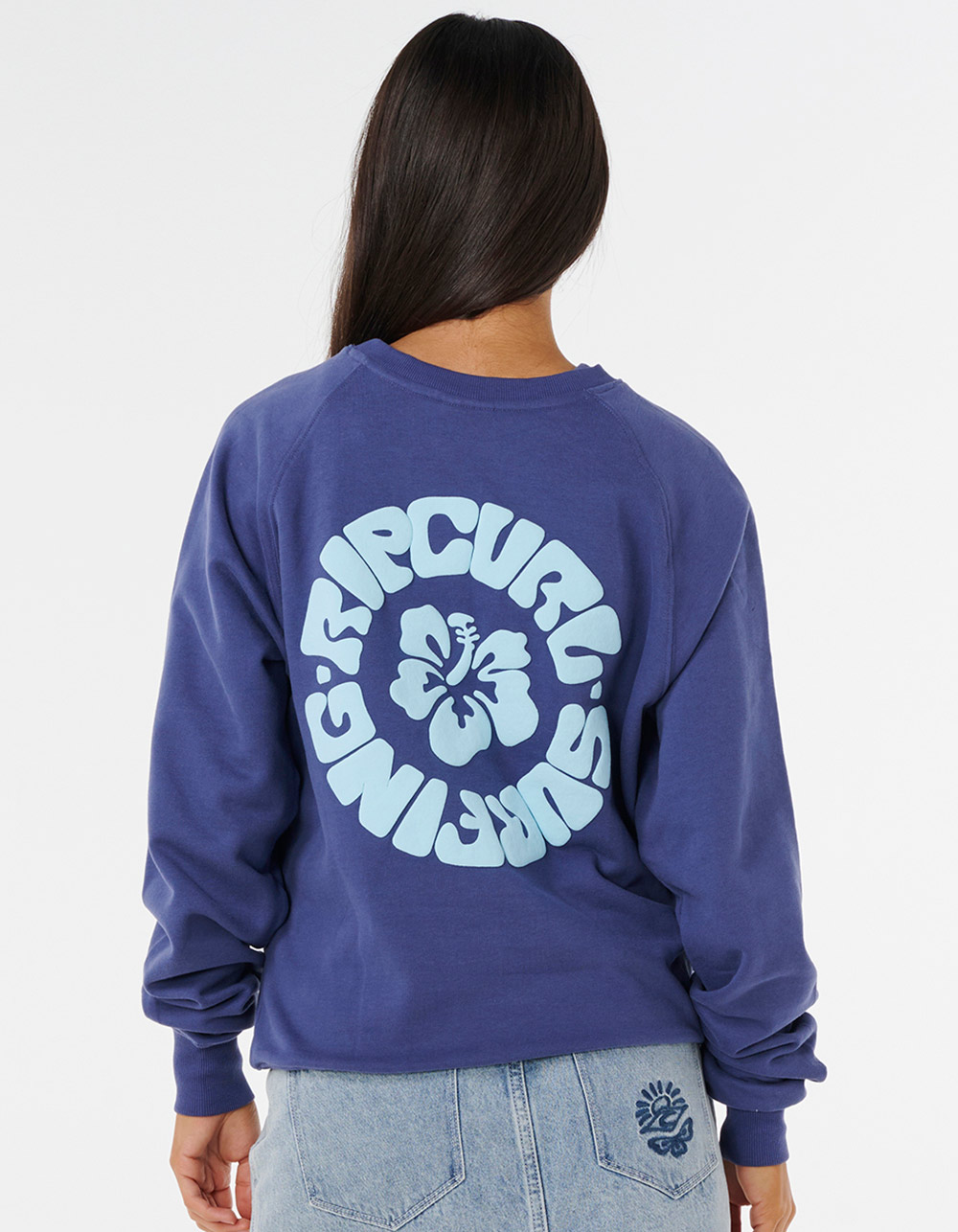 RIP CURL Luxe Surf Raglan Relaxed Womens Crewneck Sweatshirt - NAVY