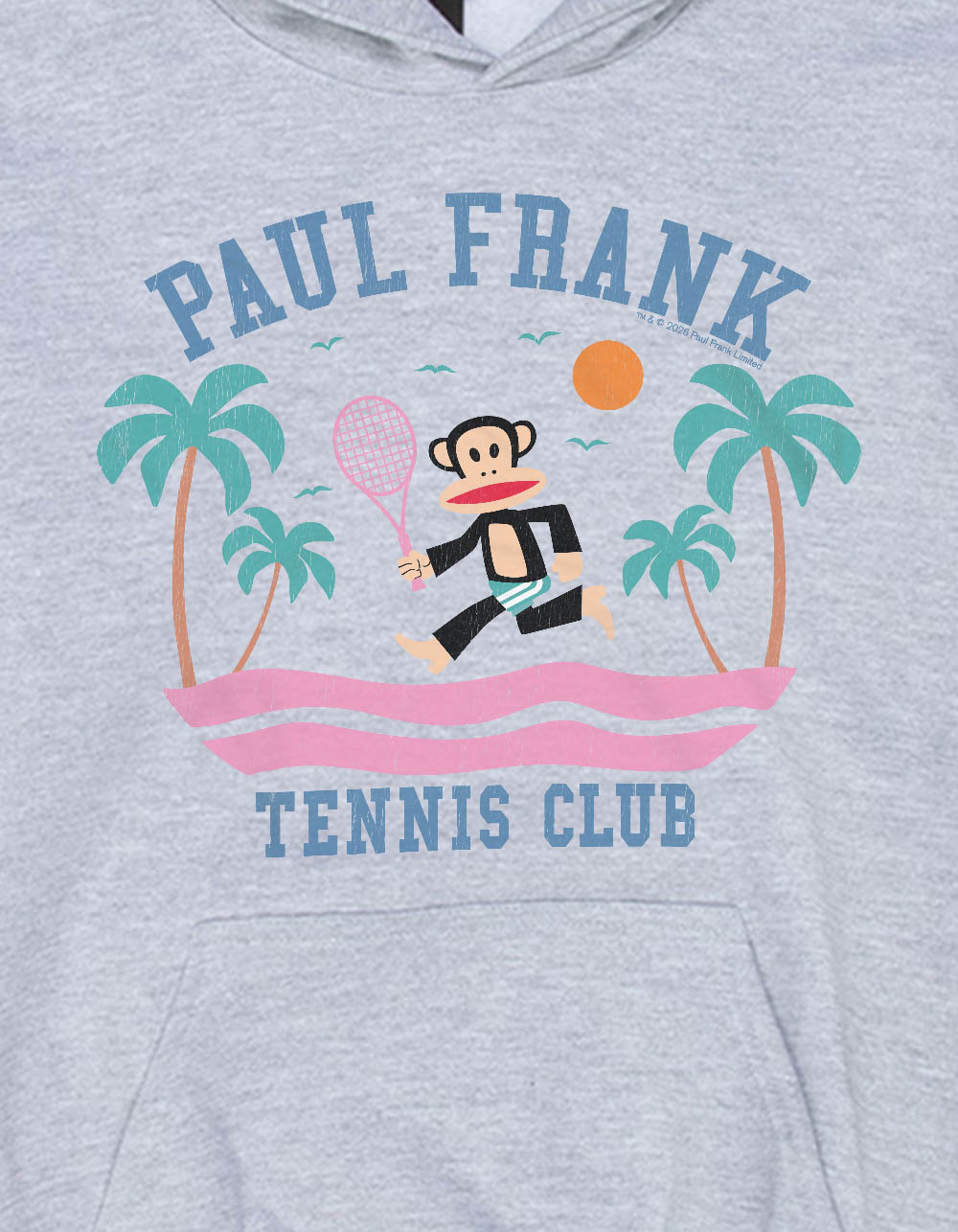 PAUL FRANK Tennis Club Girls Hoodie - HEATHER GRAY