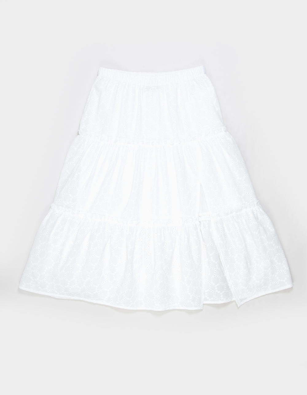 NECTAR CLOTHING Girls Eyelet Maxi Skirt - WHITE
