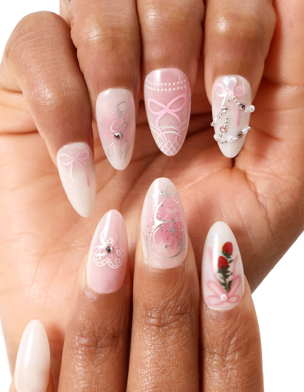 NEVER HAVE I EVER Strawberries N Crème Almond Press-On Nails - PINK