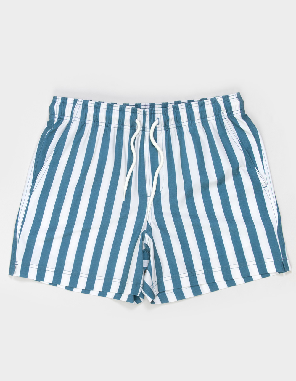 RSQ Mens Bold Stripe Swim Shorts - CADET