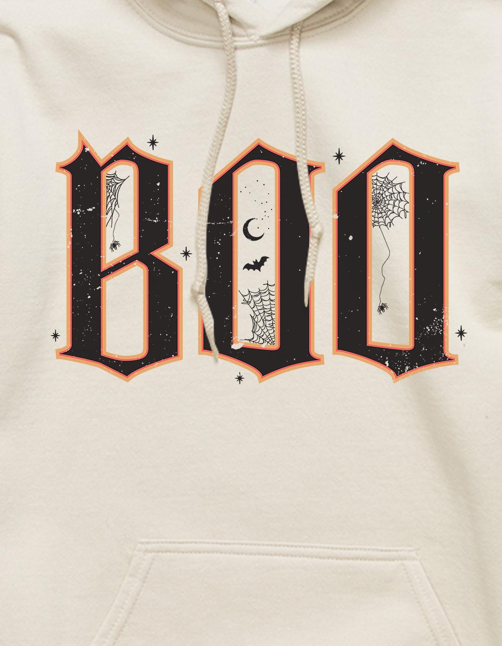 BOO Spider Webs Unisex Hoodie - SAND