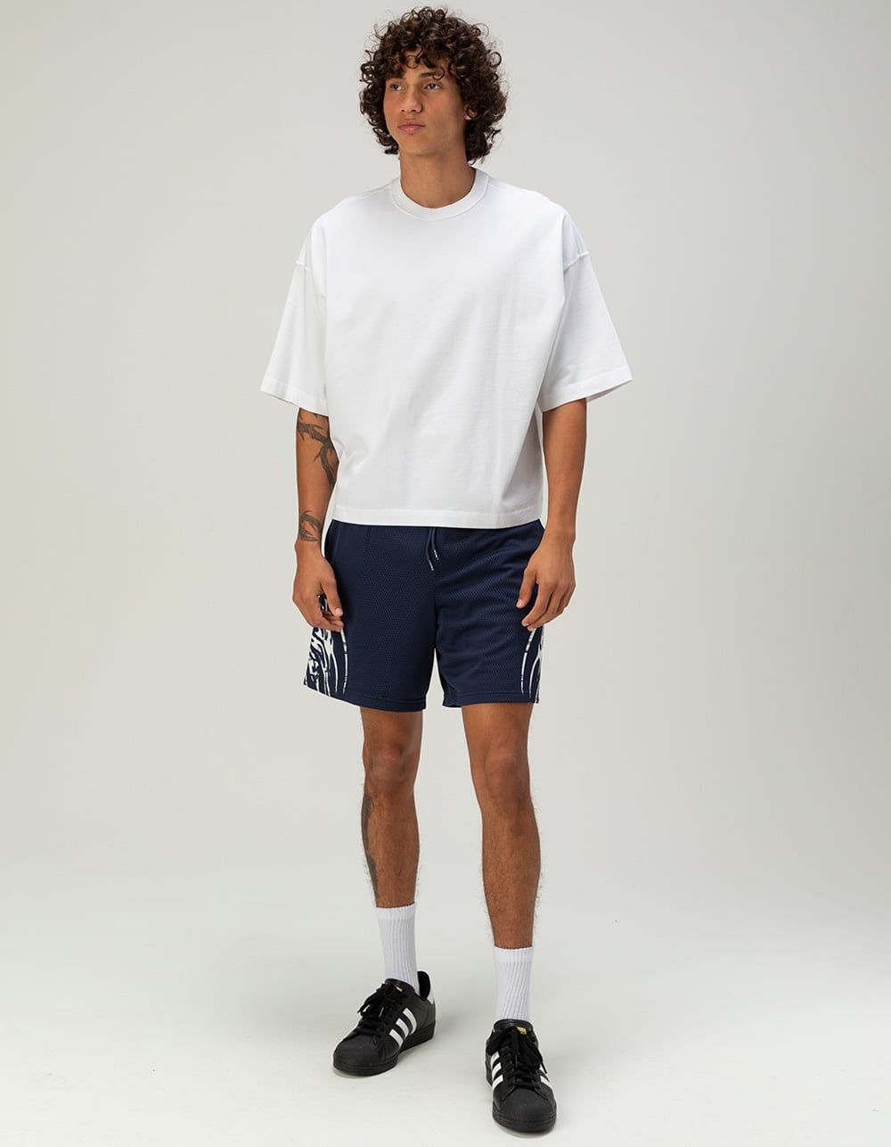 RSQ Mens 6" Mesh Shorts - NAVY/WHITE