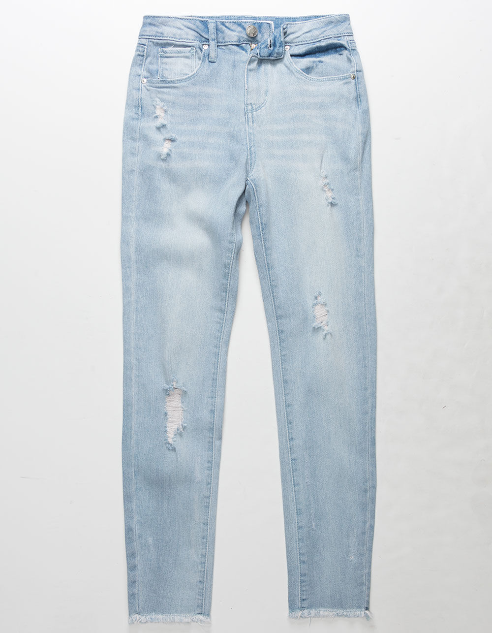 RSQ Cali High Rise Crop Girls Ripped Skinny Jeans - LIGHT WASH | Tillys