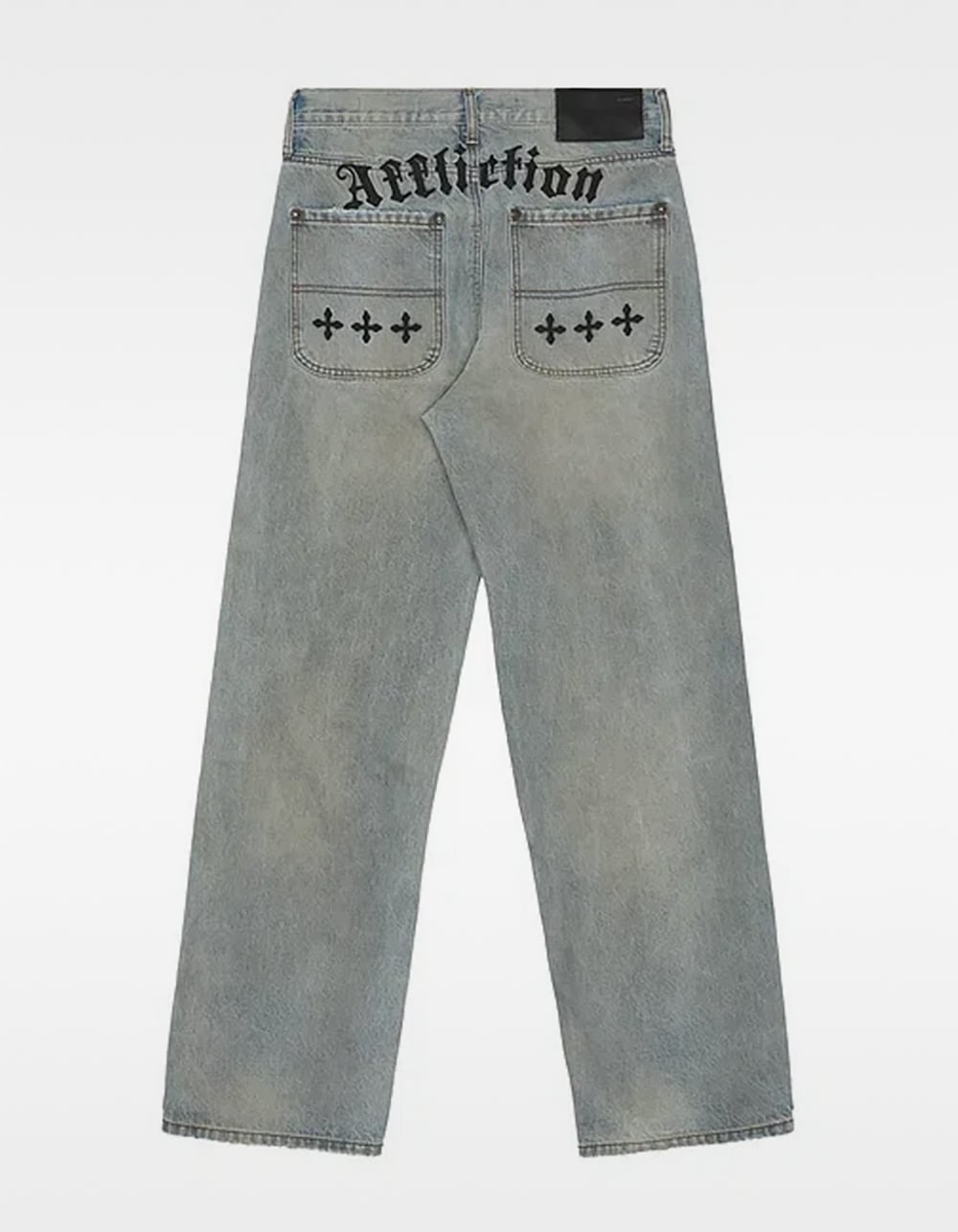AFFLICTION Black Night Mens Wide Leg Jeans - LIGHT WASH