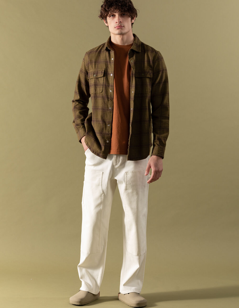 RSQ Mens Utility Twill Pants - ECRU