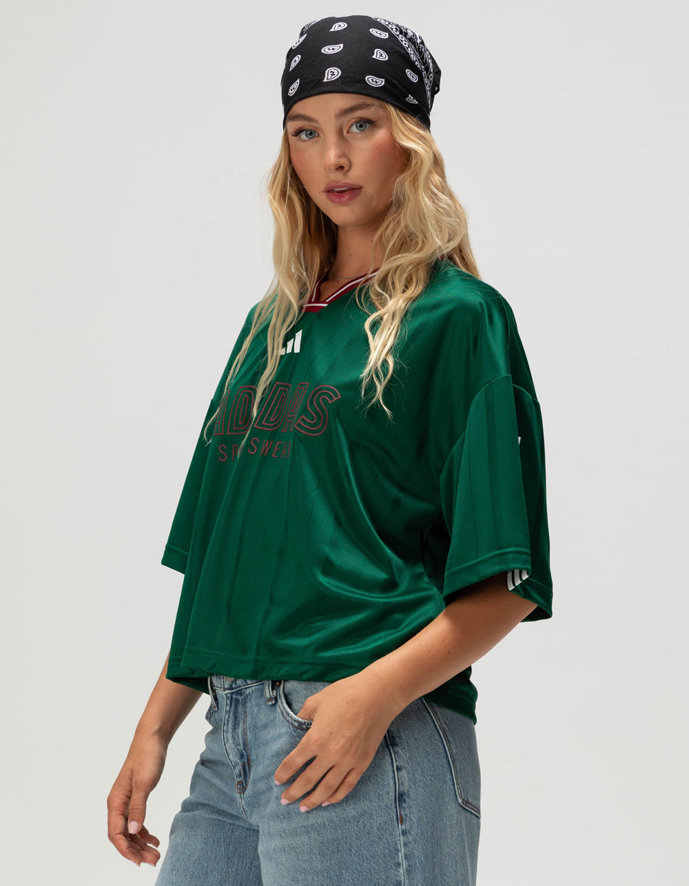 ADIDAS Tiro Nations Pack Womens Boyfriend Tee - DK GREEN