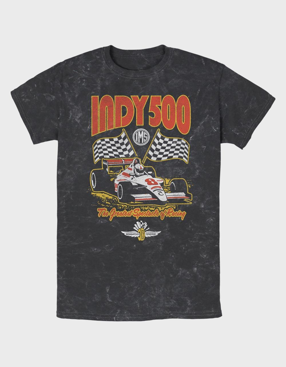 INDY 500 Checkered Flags Distressed Unisex Tee - BLACK