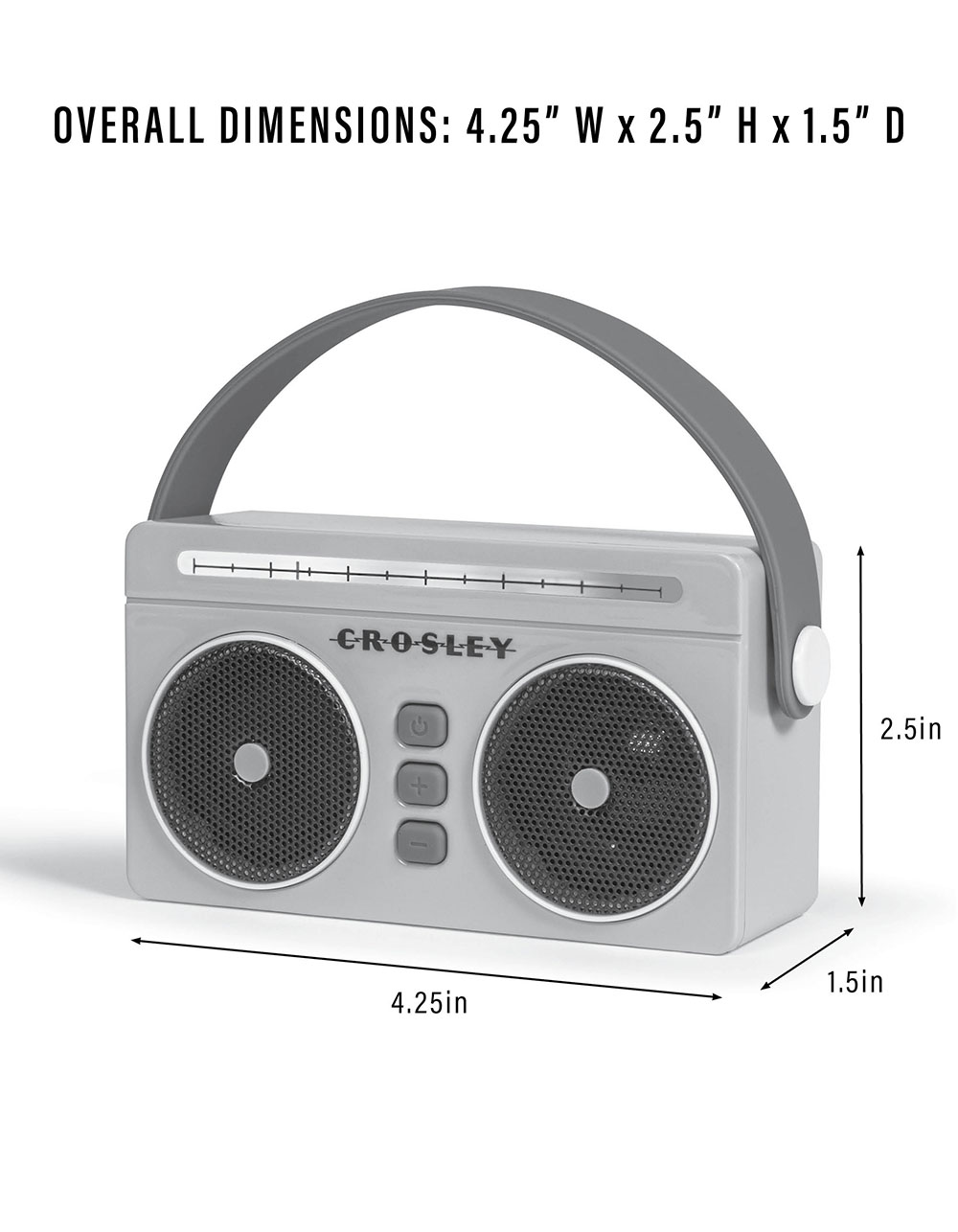 CROSLEY Mini Boombox Portable Bluetooth Speaker - PINK/GRAY