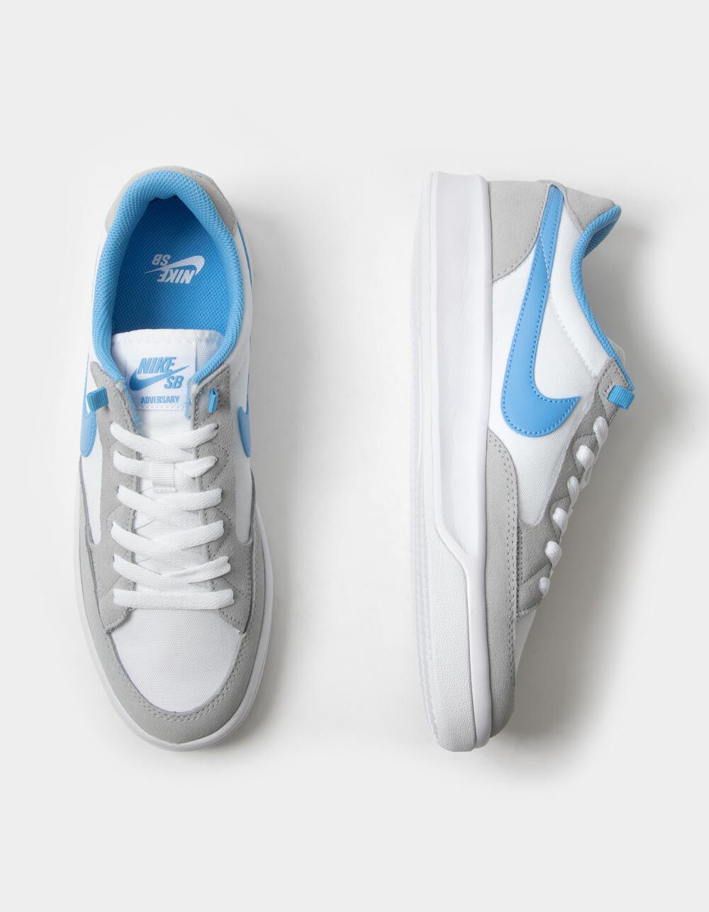 nike sb adversary premium wolf gray & university blue shoes