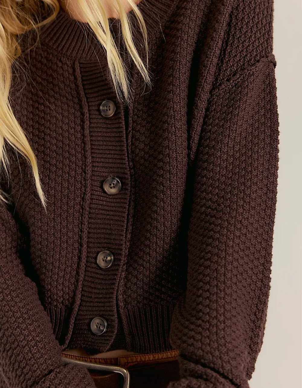 FREE PEOPLE Lila Womens Cardigan - BROWN