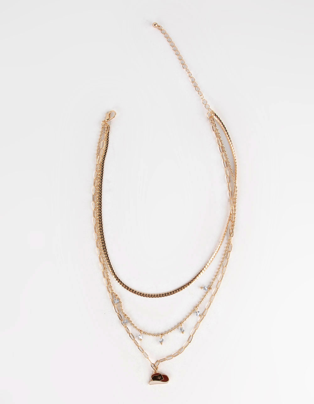 FULL TILT Layered Cowboy Hat Necklace GOLD Tillys