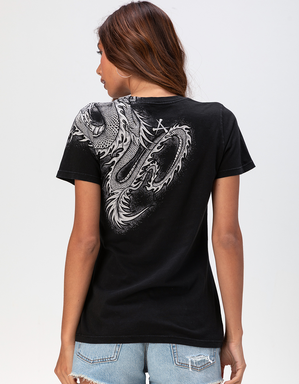 AFFLICTION Ryu Moon Womens Tee - BLACK