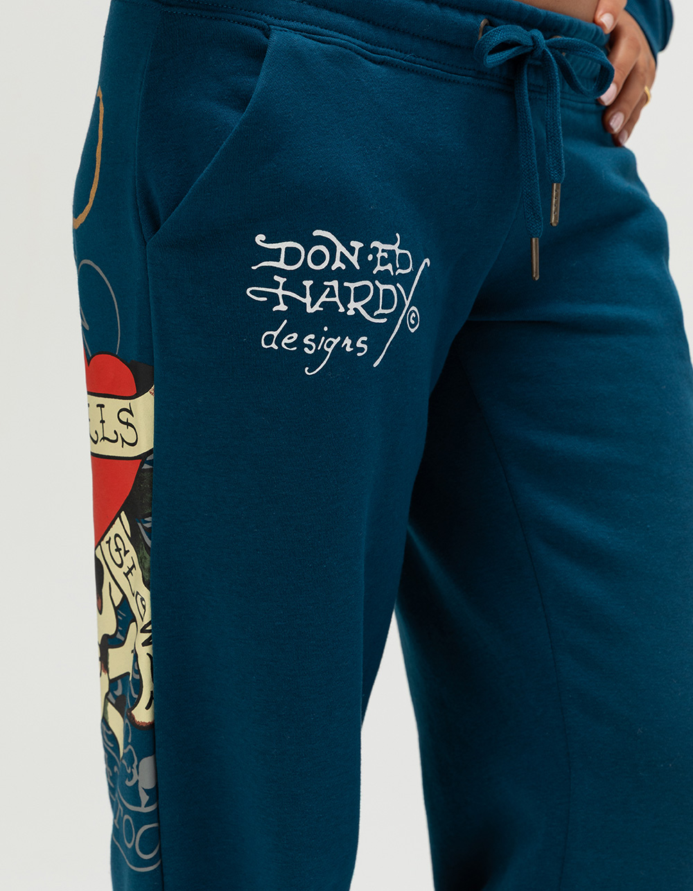 ED HARDY Love Kills Slow Womens Sweatpants - NAVY