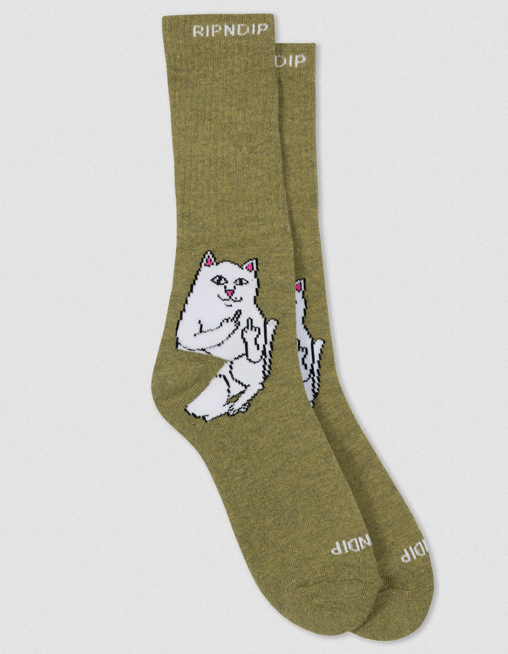 RIP N DIP Lord Nermal Mens Crew Socks - OLIVE