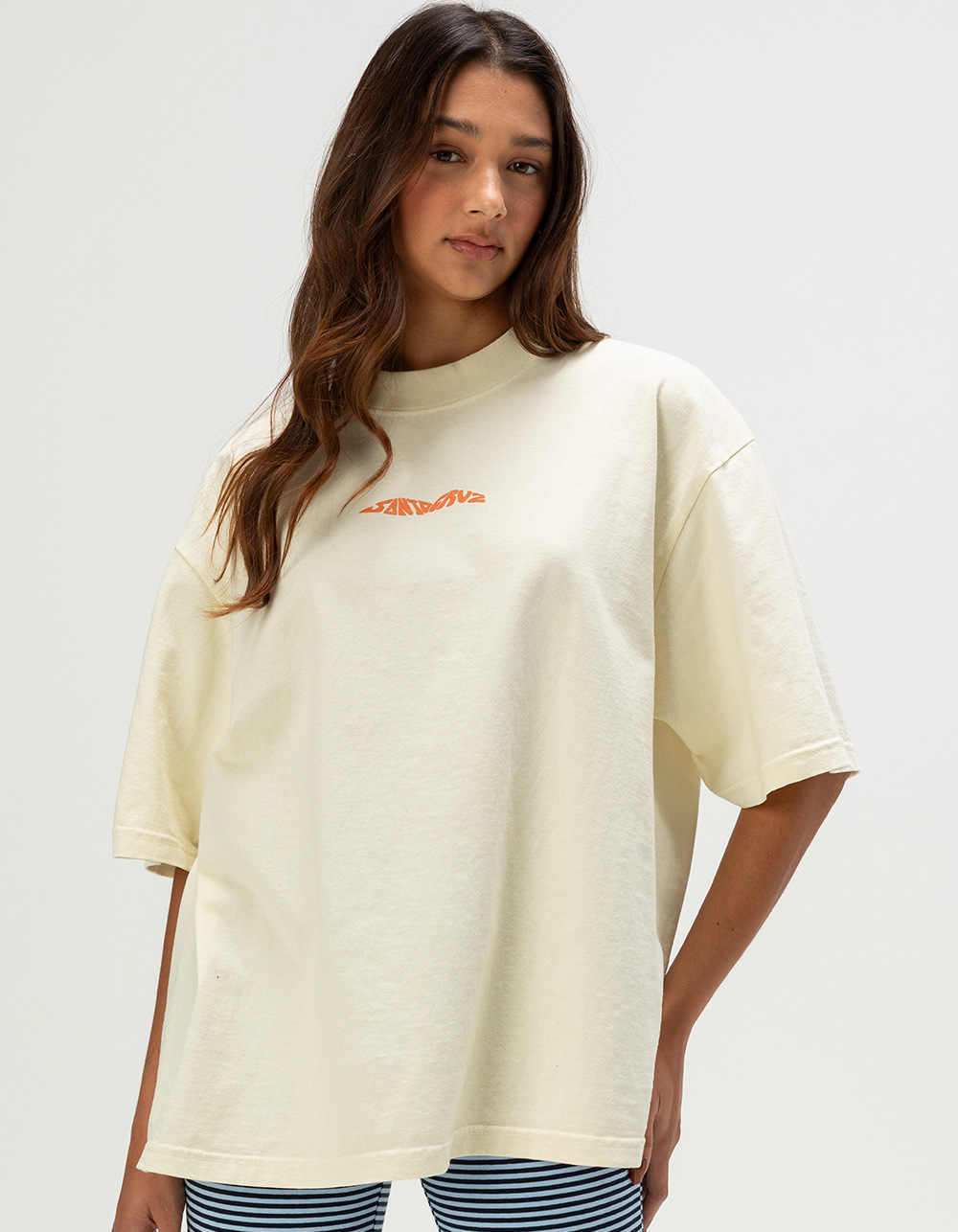 SANTA CRUZ Sun Daze Womens Oversized Boxy Tee - CREAM