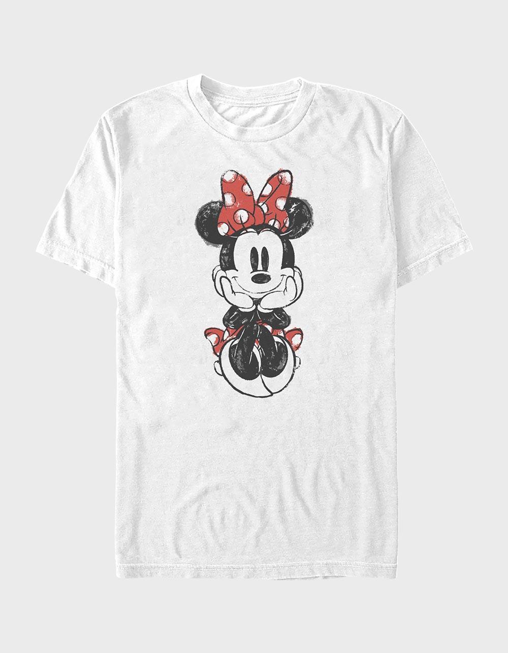DISNEY Sitting Minnie Sketch Unisex Tee - WHITE