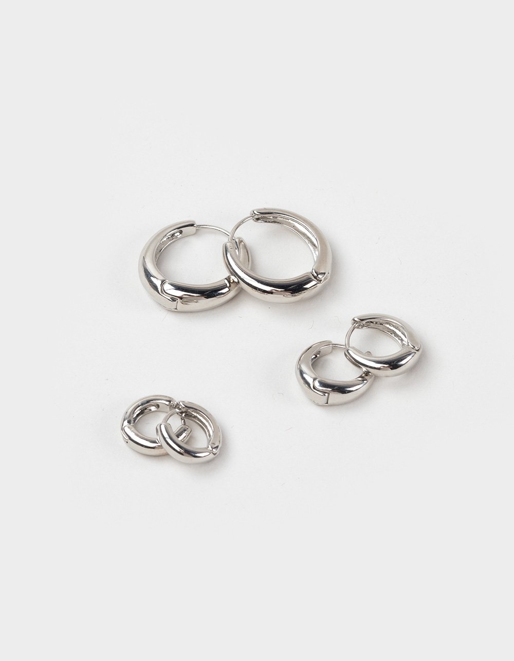 FULL TILT 3 Pack Hoop Earrings - SILVER