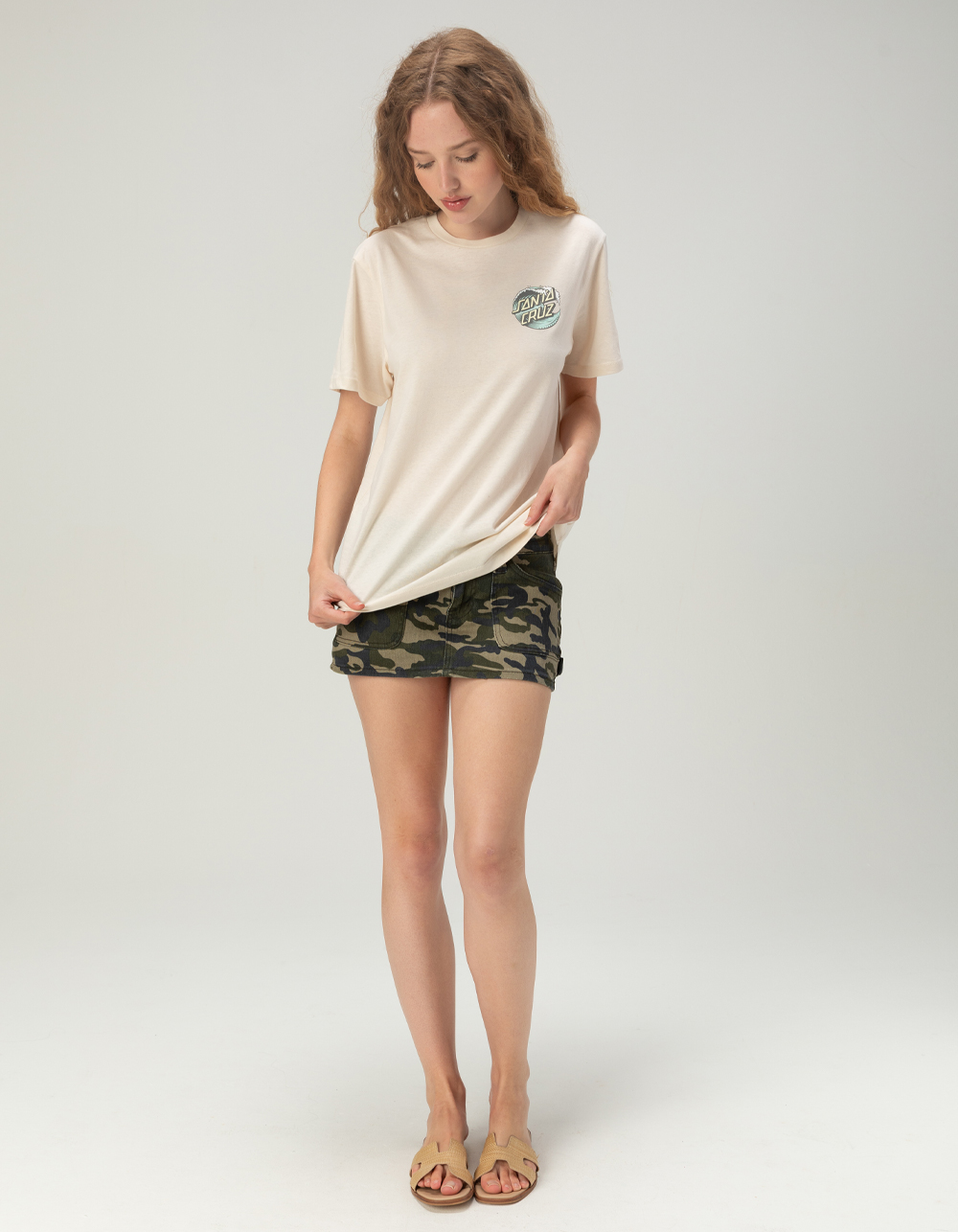 SANTA CRUZ Wave Dot Womens Tee - WHT/GREEN