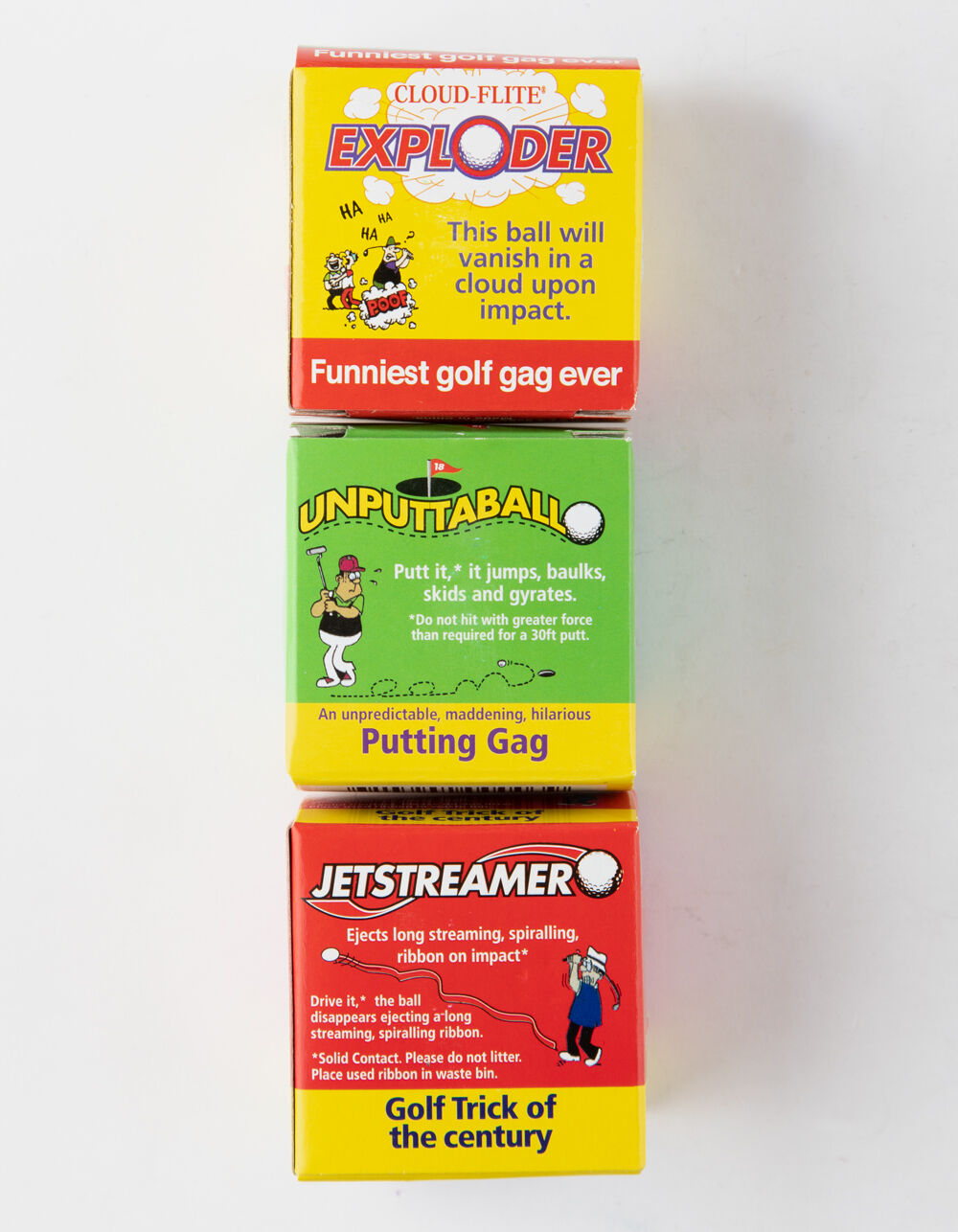 TRICK GOLF BALL Triple Trouble The World's Best Trick Golf Ball Set