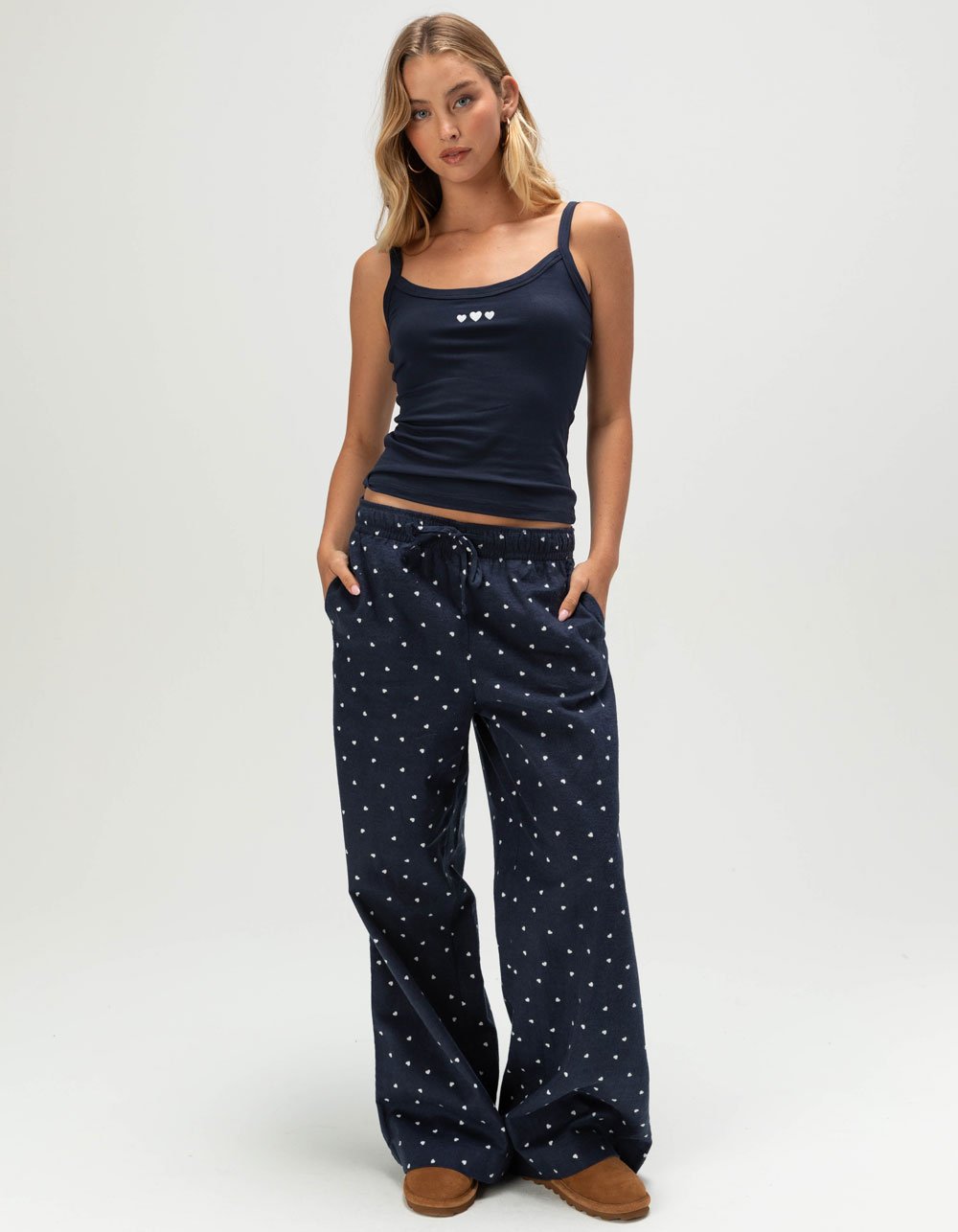 FULL TILT Embroidered Womens Cami - NAVY