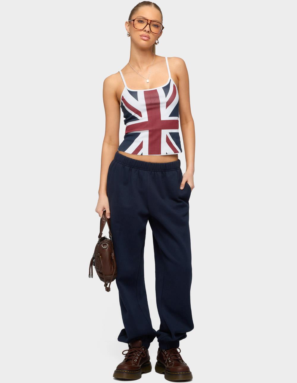 EDIKTED Petite Clark Oversized Sweatpants - NAVY