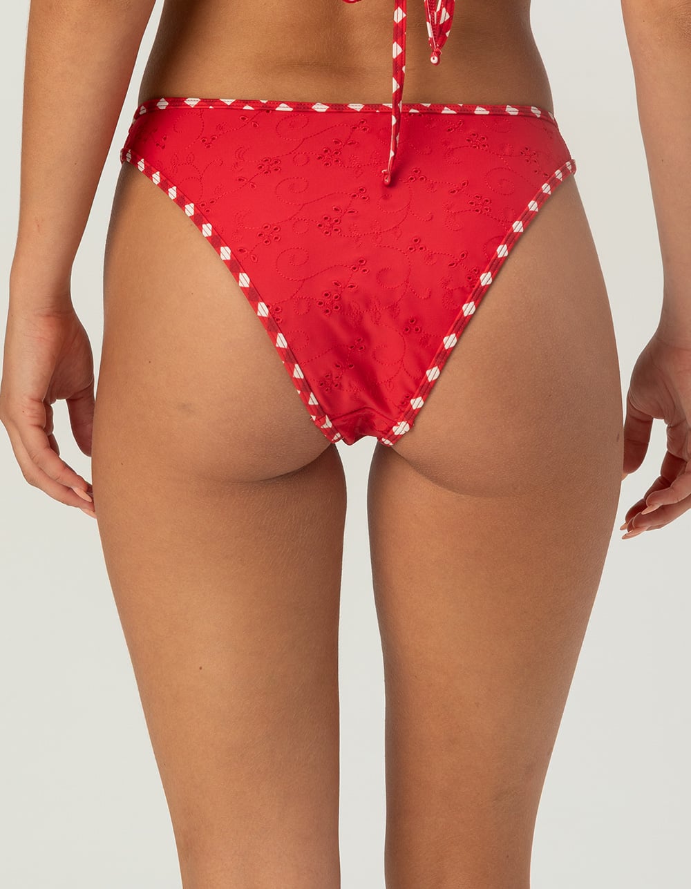 FULL TILT Eyelet Cheekier Bikini Bottoms - RED