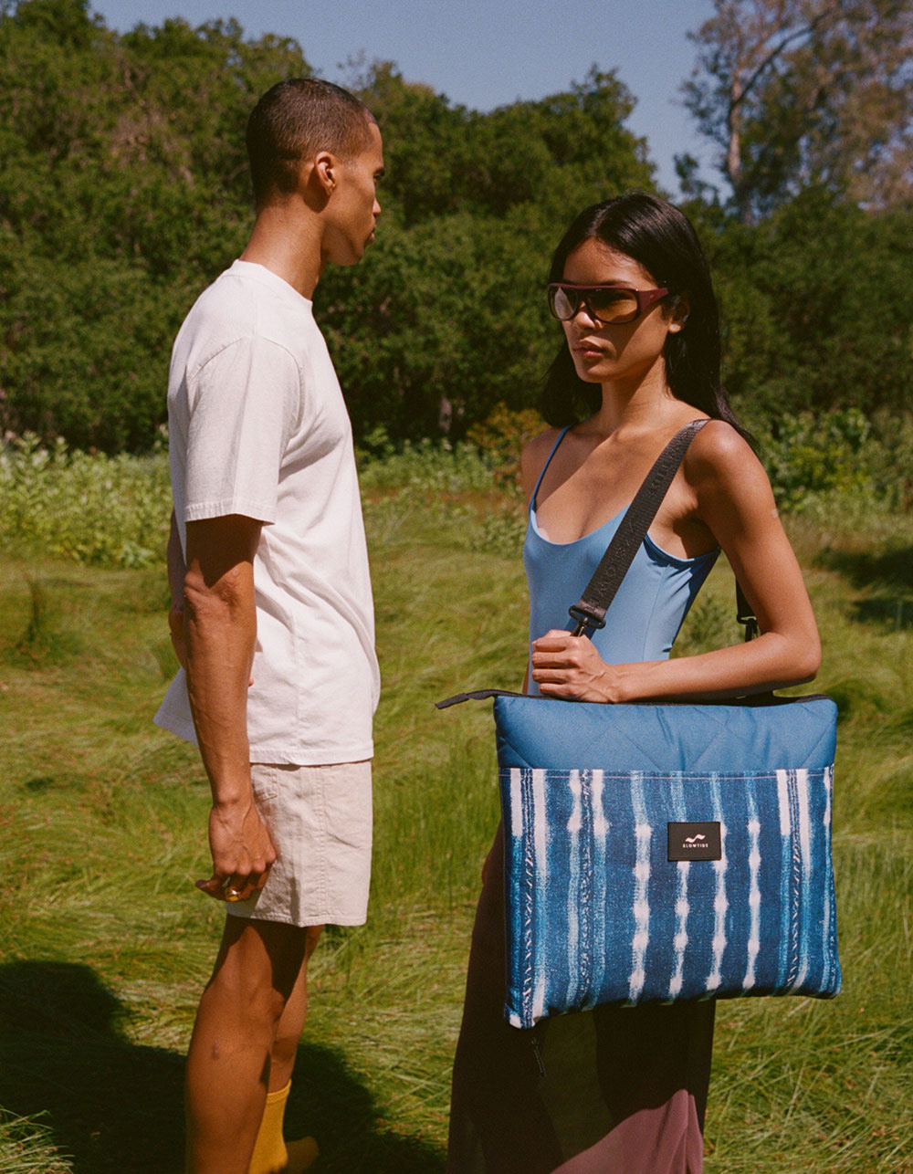 SLOWTIDE Kyoto Packable Outdoor Picnic Blanket - BLUE COMBO